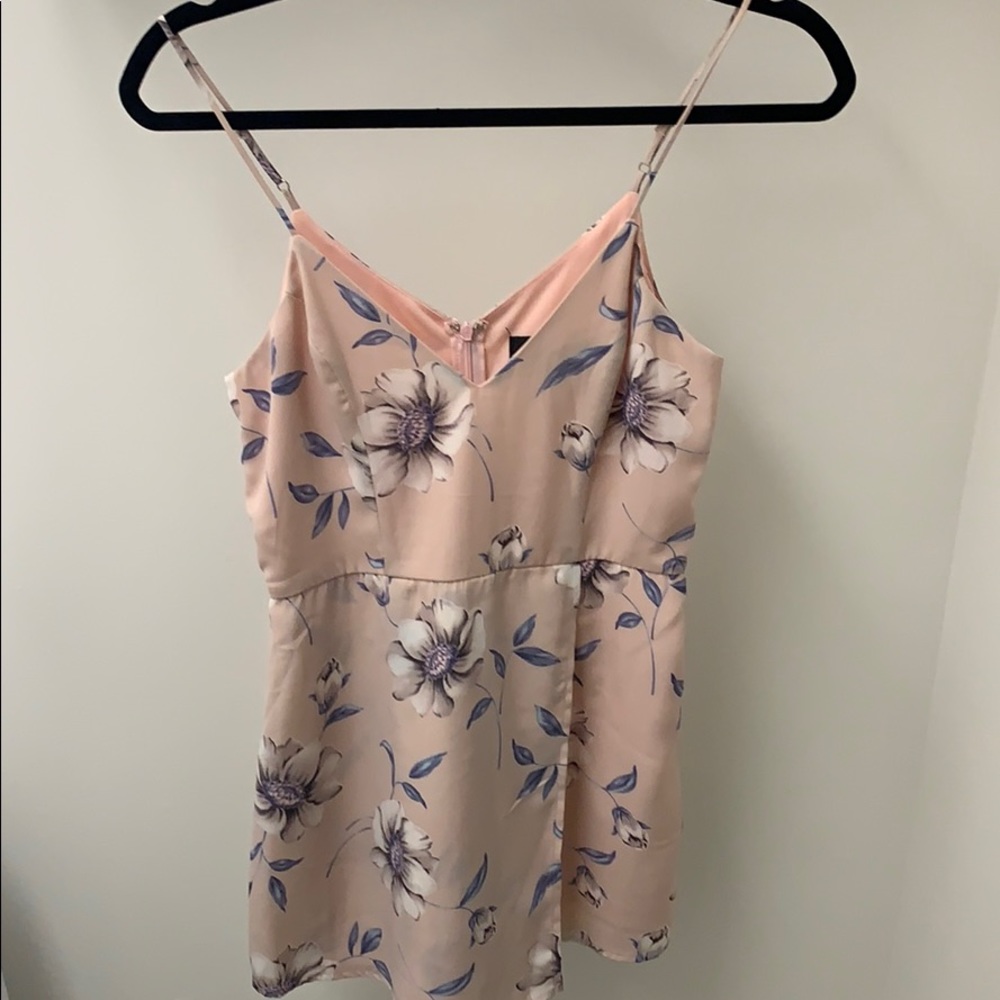 Lulus pink floral romper size xs